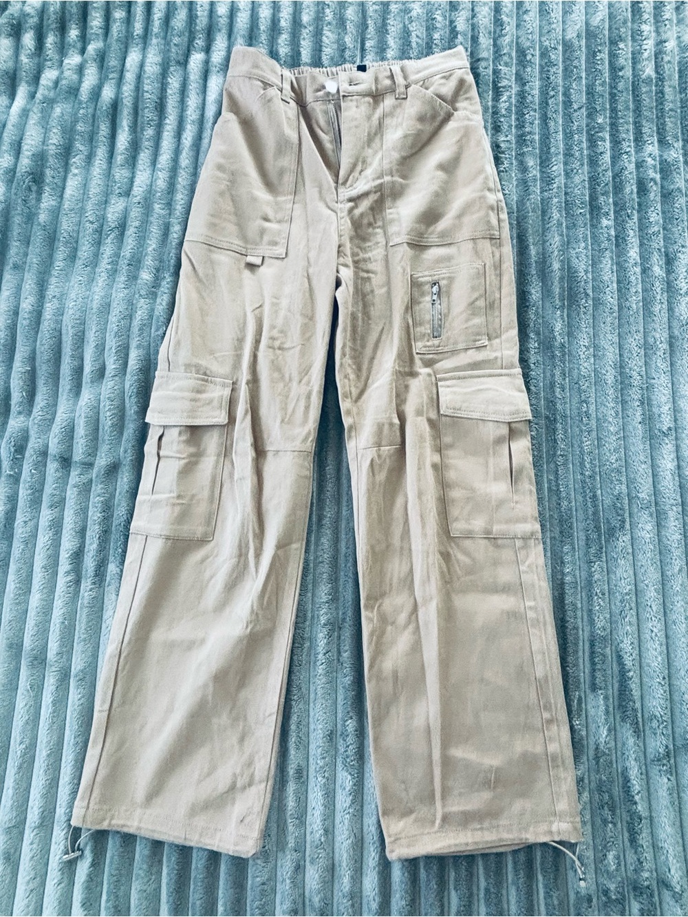 Beige Cargo Pants with Utility Pockets